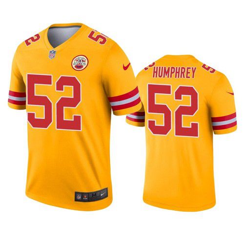Men Kansas City Chiefs #52 Creed Humphrey Nike Gold Inverted Legend NFL Jersey